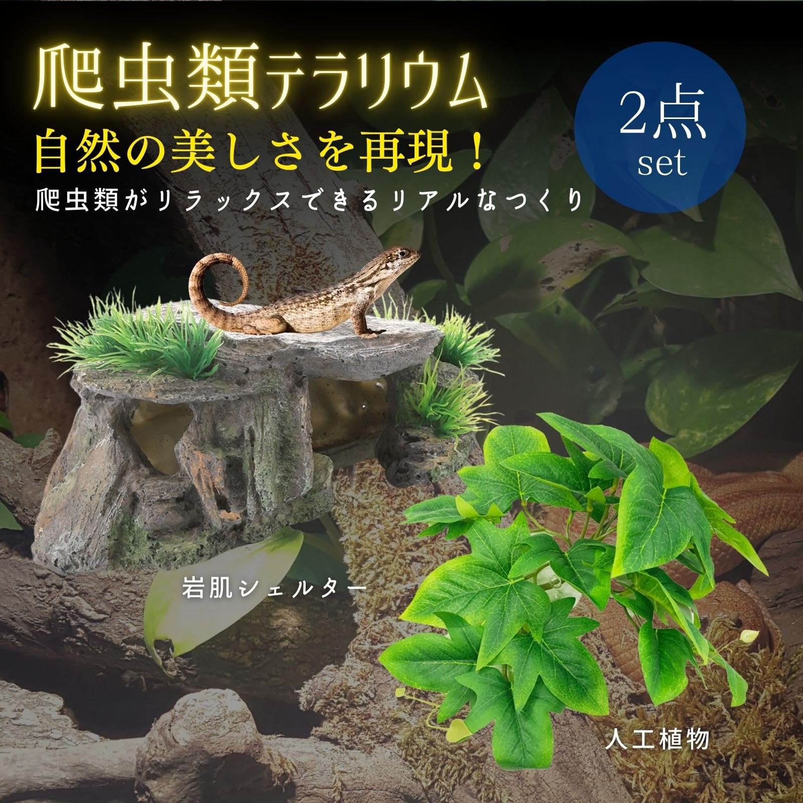 Amazon | Archnote 爬虫類 シェルター レオパ カナヘビ トカゲ 亀 浮島
